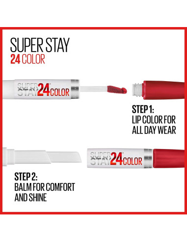 Pintalabios Líquido Maybelline SuperStay 24 Berenjena Extrema 2.36 ml