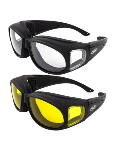 Gafas de Seguridad Global Vision Outfitter - 2 Pares con Lentes Claros y Amarillos