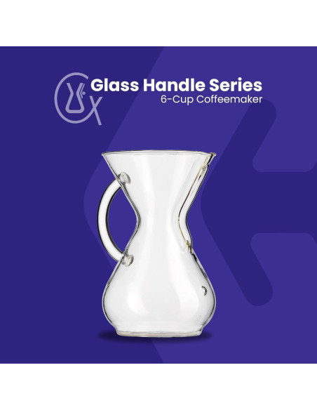 Cafetera Chemex de Vidrio 6 Tazas Zafiro - Diseño Moderno Cafetera Chemex de Vidrio 6 Tazas Zafiro - Diseño Moderno