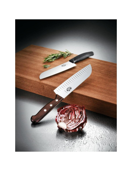 Cuchillo Santoku 17.78 cm Victorinox Madera de Rosa Hoja Granton Cuchillo Santoku 17.78 cm Victorinox Madera de Rosa Hoja Granton