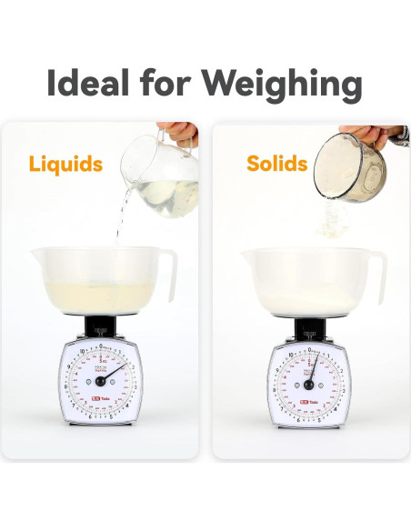 Balanza de Cocina Analógica Tada 5kg con Taza Medidora Balanza de Cocina Analógica Tada 5kg con Taza Medidora