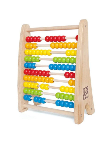 Ábaco de Cuentas Arcoíris Hape - 10 Filas, 5 Colores, 90g