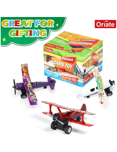 Conjunto de 3 Aviones de Juguete Oriate para Niños 3+ Años