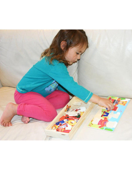 Rompecabezas de Madera TOWO Vestir a la Familia de Osos 72 Piezas Rompecabezas de Madera TOWO Vestir a la Familia de Osos 72 Piezas