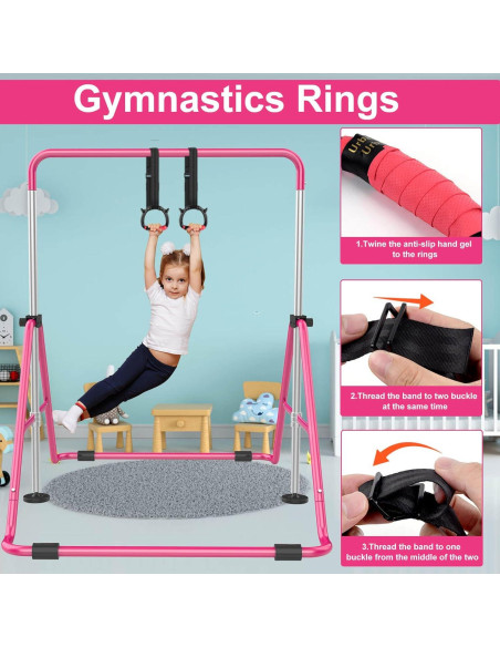 Anillas de Gimnasia RINREA para Niños con Correas Ajustables Anillas de Gimnasia RINREA para Niños con Correas Ajustables