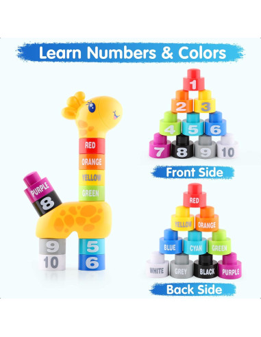 Set de Bloques de Construcción Montessori iPlay, iLearn 12-36 Meses