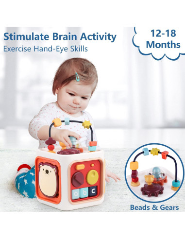 Cubo de Actividad iPlay, iLearn 6 en 1 para Bebés 0-5 Años