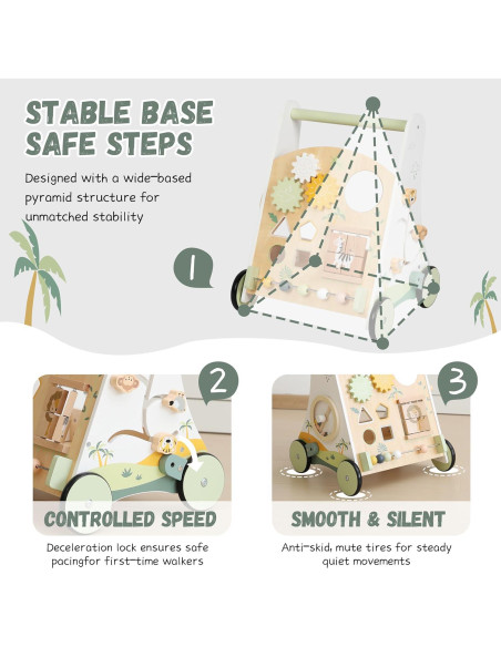 Andador de Madera Montessori Selva para Bebés 1-3 Años Andador de Madera Montessori Selva para Bebés 1-3 Años