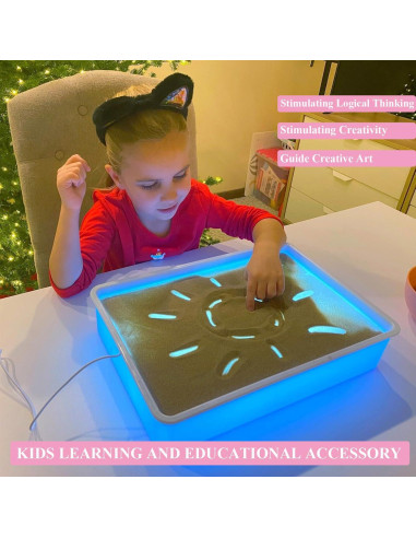 Mesa de Luz Vatrepeo para Pintura de Arena Ajustable Azul