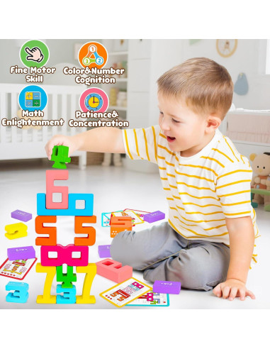 Bloques de Construcción Montessori de Números de Madera 1-10