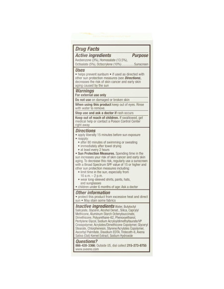 Aveeno Protector Solar Facial SPF 60 59 ml Piel Sensible Aveeno Protector Solar Facial SPF 60 59 ml Piel Sensible