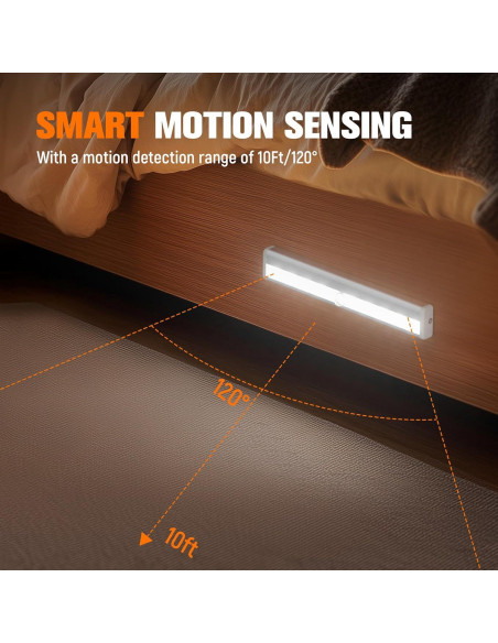 Luces LED con Sensor de Movimiento Molrebe - Paquete de 6 Luces LED con Sensor de Movimiento Molrebe - Paquete de 6