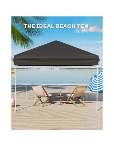 Carpa Plegable 3x3m GarveeLife Negra con 4 Sacos de Arena