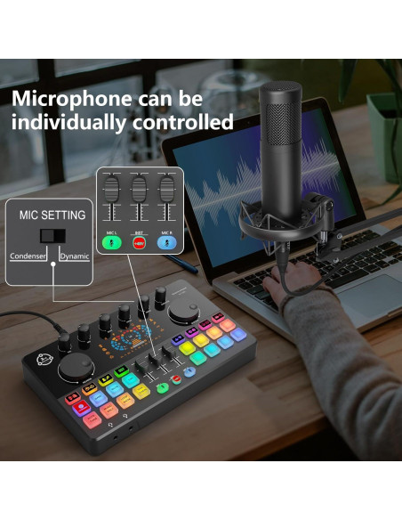 Paquete de Podcast para 2 con Mezclador DJ COMMANDER M100 Paquete de Podcast para 2 con Mezclador DJ COMMANDER M100