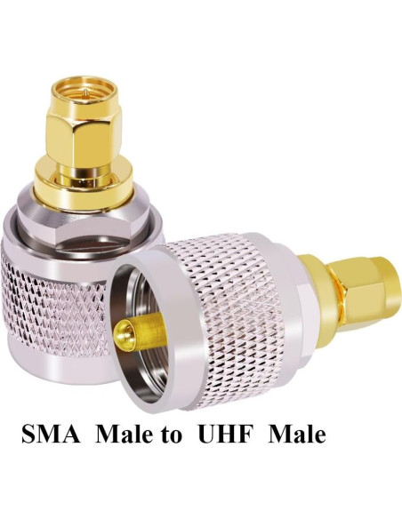 Adaptador Coaxial SMA Macho a UHF Macho CNARIO 2PCS Adaptador Coaxial SMA Macho a UHF Macho CNARIO 2PCS