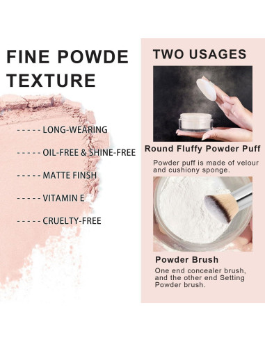 Polvo Suelto Fijador de Maquillaje LemonSac 8g - Control de Aceite