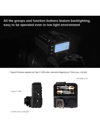 Disparador Inalámbrico Godox X2T-C TTL para Canon - Control Bluetooth