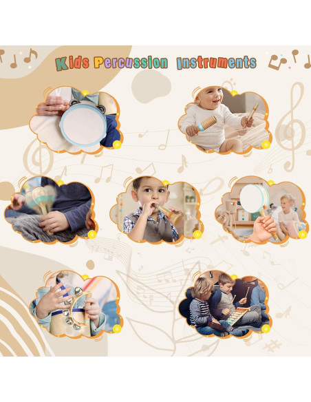 Set de Instrumentos Musicales de Madera Montessori - 1-3 Años Set de Instrumentos Musicales de Madera Montessori - 1-3 Años