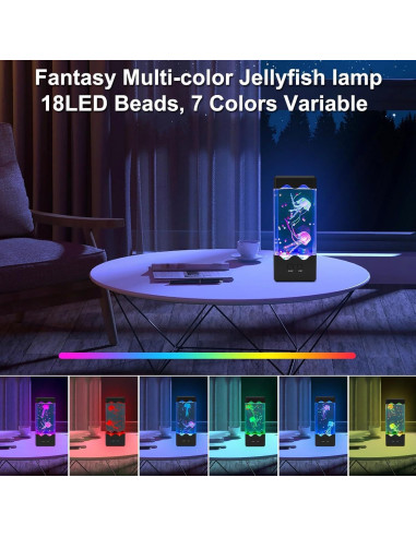 Lámpara de Medusas Jiayuan - Luz 7 Colores, 5 Niveles de Brillo