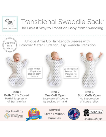 Saco de Envoltura Transicional Bebé Asombroso Mediano 3-6 Meses Saco de Envoltura Transicional Bebé Asombroso Mediano 3-6 Meses