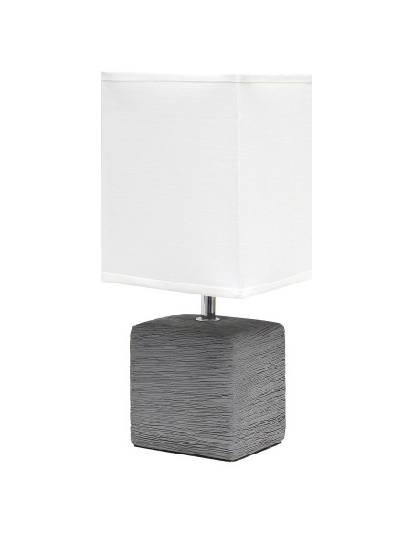 Lámpara de mesa Simple Designs LT2072-GRY gris con pantalla blanca Lámpara de mesa Simple Designs LT2072-GRY gris con pantalla blanca
