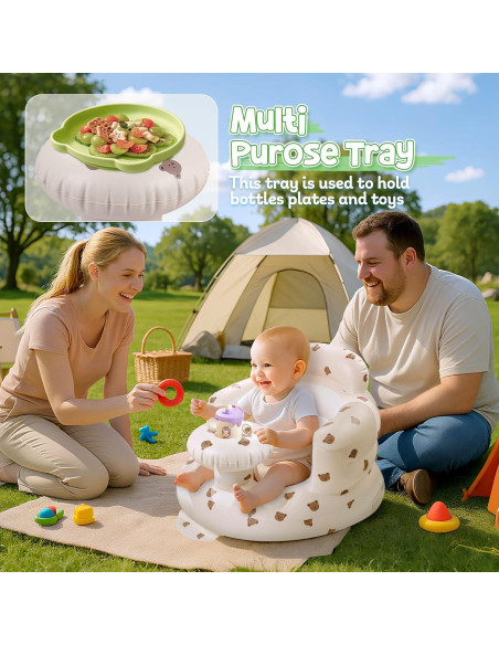 Asiento Inflable para Bebés Arscniek Beige Cabeza de Oso Asiento Inflable para Bebés Arscniek Beige Cabeza de Oso
