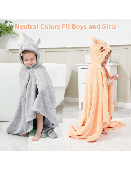 Toallas de baño con capucha FUBANRAY para niños 2-Pack 127x81cm Toallas de baño con capucha FUBANRAY para niños 2-Pack 127x81cm