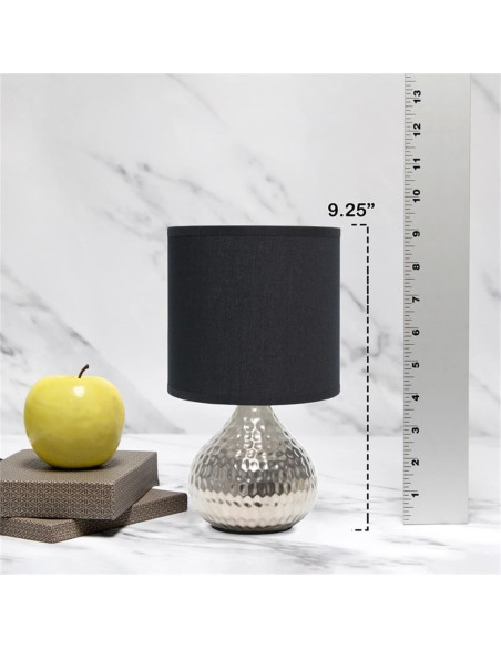 Lámpara de Mesa Simple Designs LT2073-SVB Plateada con Pantalla Negra Lámpara de Mesa Simple Designs LT2073-SVB Plateada con Pantalla Negra