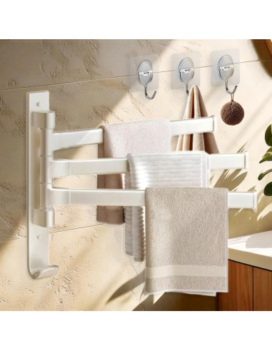 Soporte de Toallas de Pie Krisme Home 3 Niveles Blanco