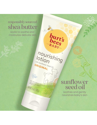 Loción Nutritiva para Bebés Burt's Bees - 3 Tubos de 170 g