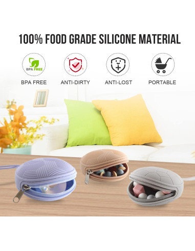 Estuche para Chupete Smlpuame 4 Piezas Silicona Verde y Azul