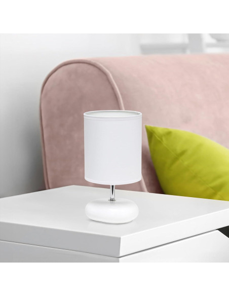 Lámpara de Mesa de Piedra Blanca Simple Designs LT1153-WHT Lámpara de Mesa de Piedra Blanca Simple Designs LT1153-WHT