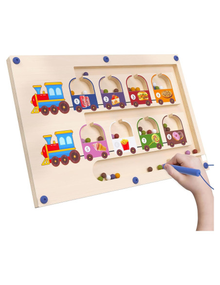 Juguete Montessori de Madera Shenzhenshizhicheng - Laberinto Magnético de Colores y Números Juguete Montessori de Madera Shenzhenshizhicheng - Laberinto Magnético de Colores y Números