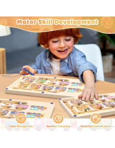 Juguete Montessori de Madera Shenzhenshizhicheng - Laberinto Magnético de Colores y Números 2
