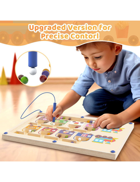 Juguete Montessori de Madera Shenzhenshizhicheng - Laberinto Magnético de Colores y Números Juguete Montessori de Madera Shenzhenshizhicheng - Laberinto Magnético de Colores y Números