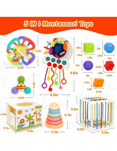 Juguetes Montessori para Bebés 6-12 Meses 5 en 1 CHILLIFE