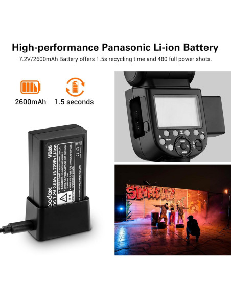 Flash Godox V1-C para Canon TTL 2.4G HSS 1/8000s 480 Flashes Flash Godox V1-C para Canon TTL 2.4G HSS 1/8000s 480 Flashes