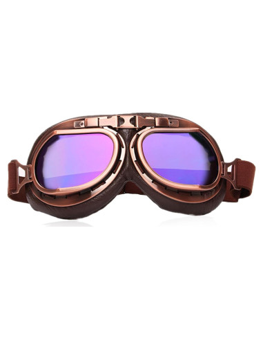 Gafas de Motocicleta Vintage Retro de Cuero a Prueba de Polvo