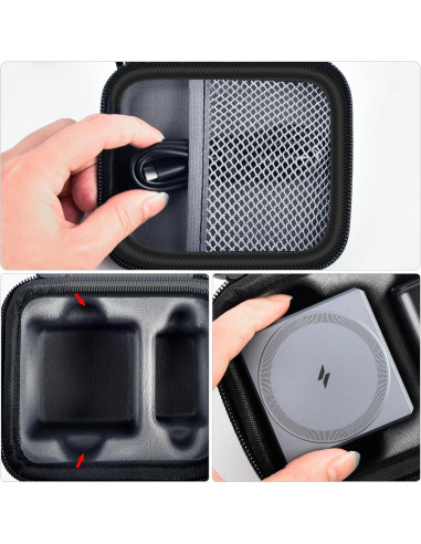 Funda PAIYULE para Cargador Anker 3-en-1 MagSafe Gris