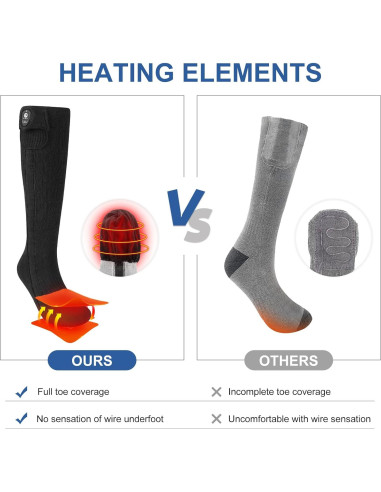 Calcetines Calentados SNOW DEER Medianos Negros con Control Bluetooth