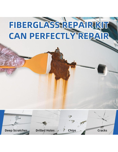 Kit de Reparación de Fibra de Vidrio Marino FENFANDAS 0.16kg
