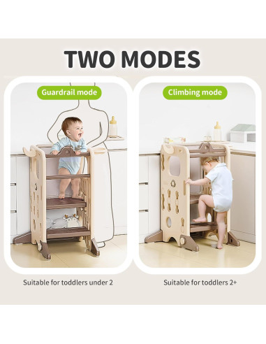 Escalera de Aprendizaje Plegable UNICOO para Niños - Marrón