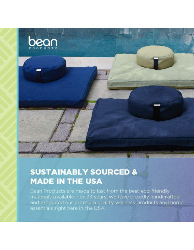Cojín de Meditación Zafu Bean Products Redondo 35.56 cm Cañamo Negro