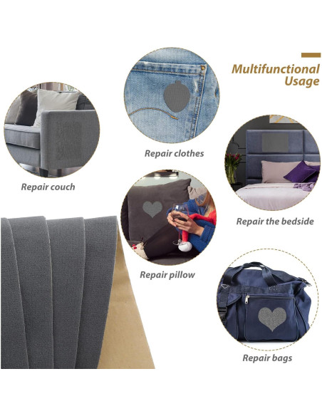 6 Piezas Parche Autoadhesivo Terciopelo Janinka 30x20cm Gris 6 Piezas Parche Autoadhesivo Terciopelo Janinka 30x20cm Gris