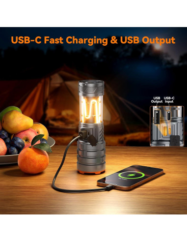 Linterna LED Recargable ADDplus 90000 Lúmenes 5000mAh Impermeable