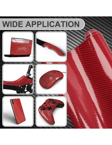 Vinilo Envoltura Fibra de Carbono Lypumso 6D 0.3m x 1.5m Rojo Vinilo Envoltura Fibra de Carbono Lypumso 6D 0.3m x 1.5m Rojo