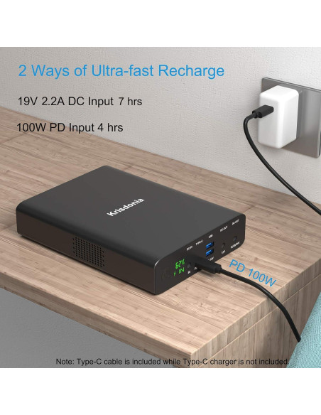 Banco de Energía Krisdonia 100W 64000mAh USB-C PD Carga Rápida Banco de Energía Krisdonia 100W 64000mAh USB-C PD Carga Rápida