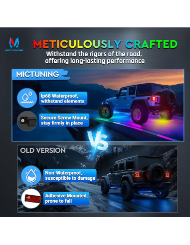 Luces de Acento Neon RGB+IC MICTUNING 8 Piezas 12V