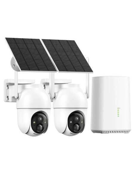 Cámaras de Seguridad Inalámbricas Aume 2K, Kit de 2, Solar, 360 Cámaras de Seguridad Inalámbricas Aume 2K, Kit de 2, Solar, 360