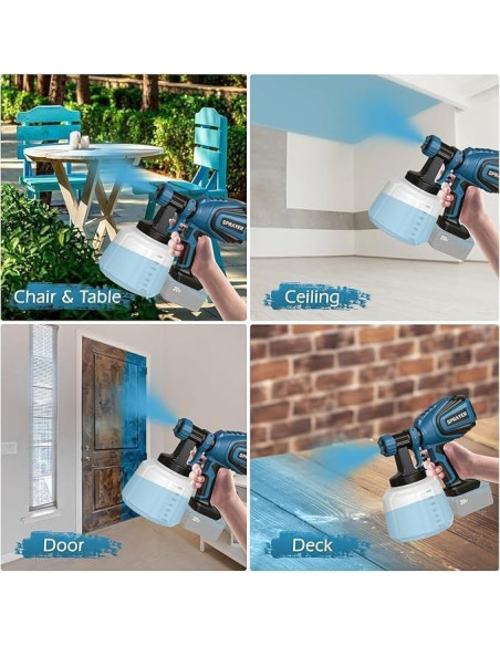 Pulverizador de pintura inalámbrico MirrorZone CN-8 1400ml Pulverizador de pintura inalámbrico MirrorZone CN-8 1400ml